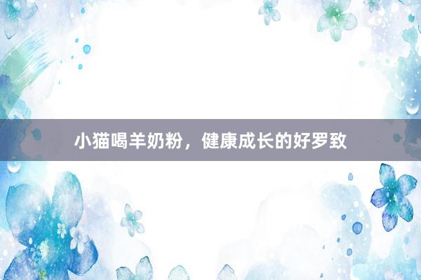 小猫喝羊奶粉，健康成长的好罗致