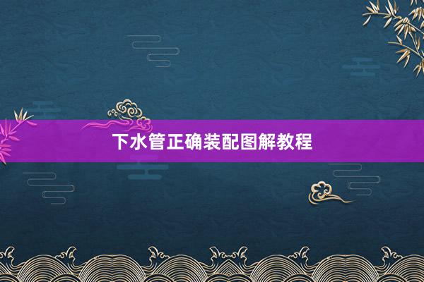 下水管正确装配图解教程